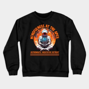 Mindfulness at the Apex: Astronauts' Meditative Retreat Astronaut Meditating Crewneck Sweatshirt